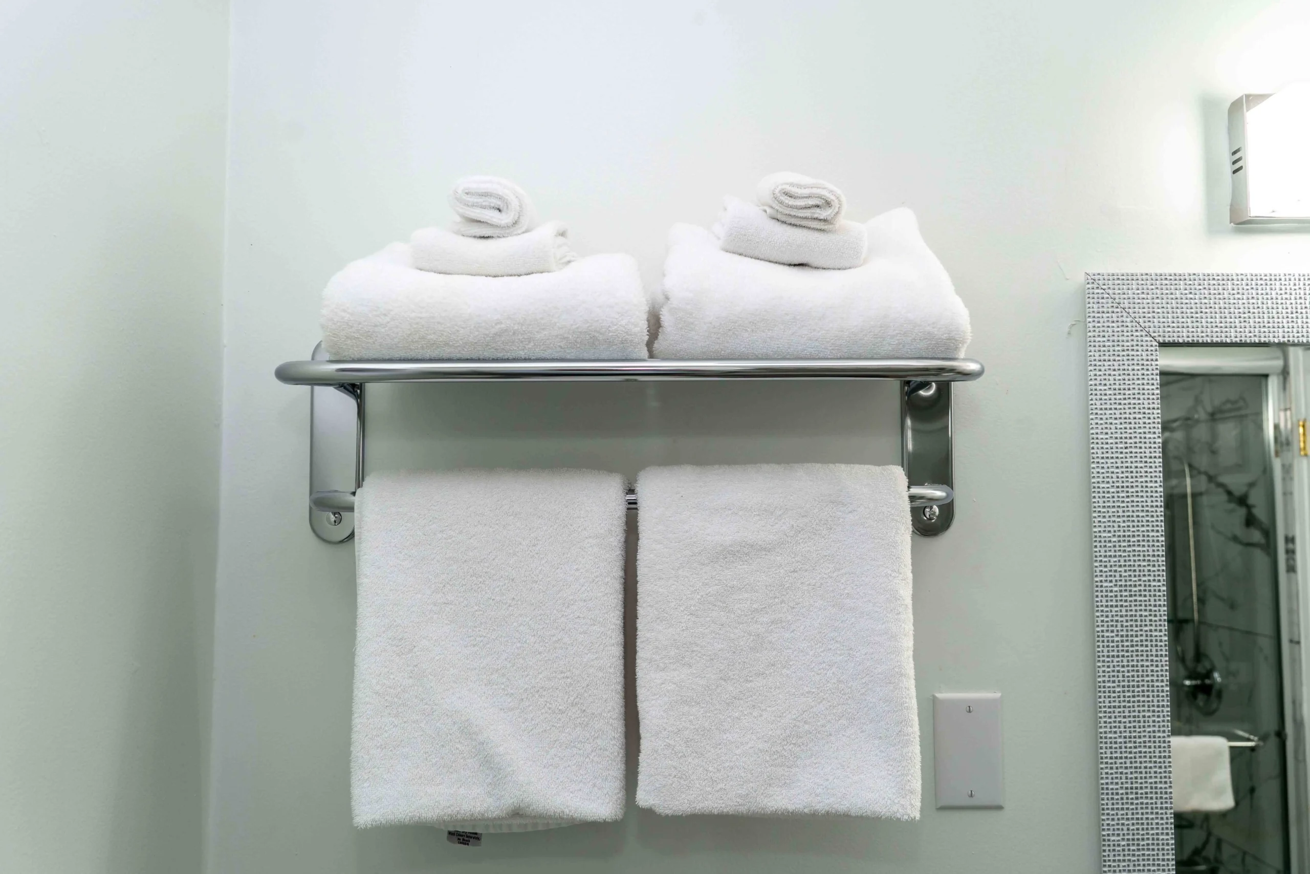 Suite bathroom towel rack